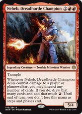 【Foil】■プレリリース■《戦慄衆の勇者、ネヘブ/Neheb, Dreadhorde Champion》[WAR-PRE] 赤R