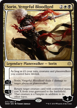 【Foil】■プレリリース■《復讐に燃えた血王、ソリン/Sorin, Vengeful Bloodlord》[WAR-PRE] 金R