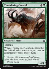 【Foil】《轟く角獣/Thundering Ceratok》[WAR] 緑C