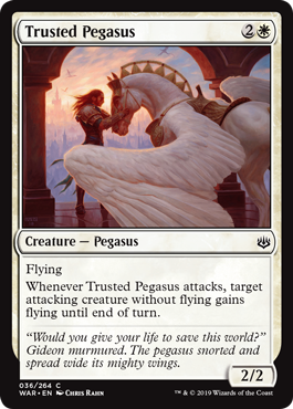 【Foil】《信頼あるペガサス/Trusted Pegasus》[WAR] 白C