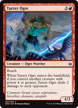 【Foil】《砲塔のオーガ/Turret Ogre》[WAR] 赤C