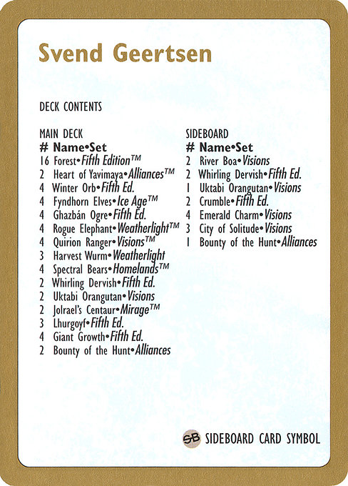 【金枠】《Svend Geertsen Decklist》[WC97]