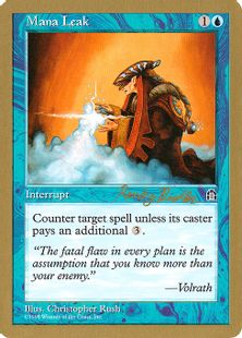 【金枠】《マナ漏出/Mana Leak》[WC98] 青C Randy Buehler