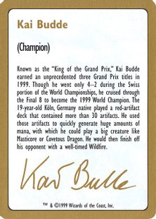金枠】《Kai Budde Bio》[WC99] | 日本最大級 MTG通販サイト「晴れる屋」