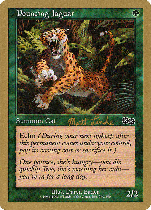 金枠 飛びかかるジャガー Pouncing Jaguar Wc99 緑c Matt Linde 日本最大級 Mtg通販サイト 晴れる屋