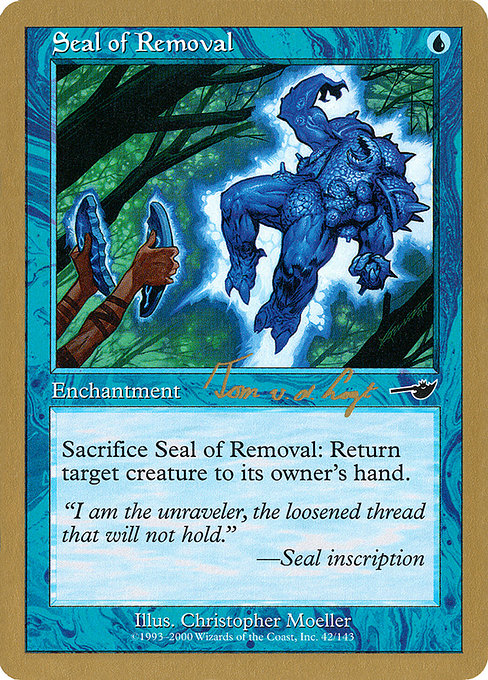 【金枠】《退去の印章/Seal of Removal》[WC00] 青C Tom Van De Logt