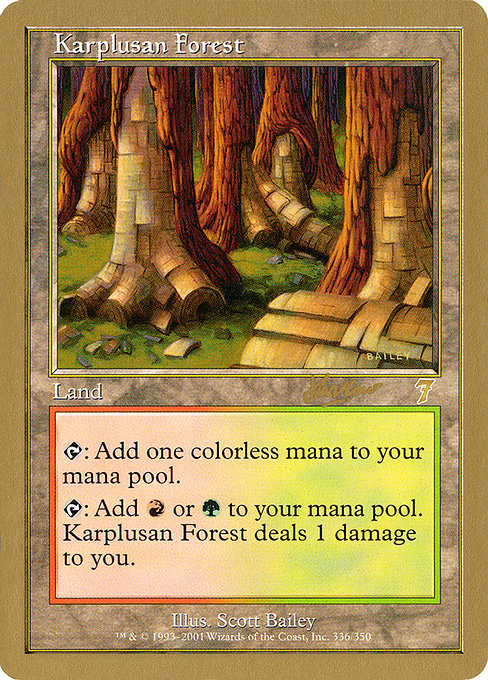 【金枠】《カープルーザンの森/Karplusan Forest》[WC02] 土地 Sim Han How