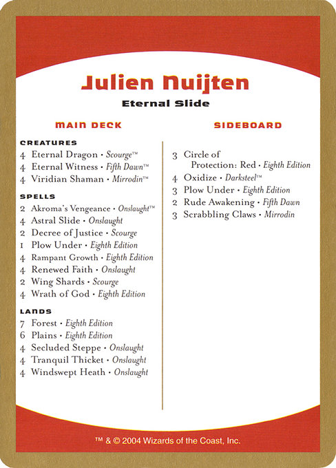 【金枠】《Julien Nuijten Decklist》[WC04] 