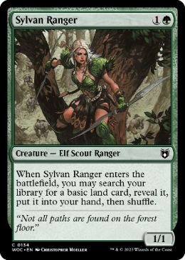 (134)《森のレインジャー/Sylvan Ranger》[WOC] 緑C