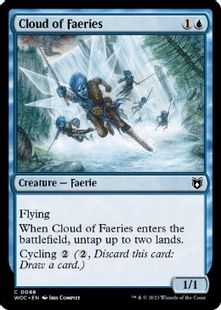 (086)《フェアリーの大群/Cloud of Faeries》[WOC] 青C