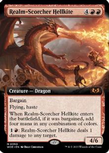 【Foil】(350)■拡張アート■《王国焦がしのヘルカイト/Realm-Scorcher Hellkite》[WOE-BF] 赤R