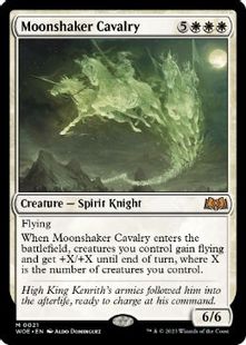 【Foil】(021)《月揺らしの騎兵隊/Moonshaker Cavalry》[WOE] 白R