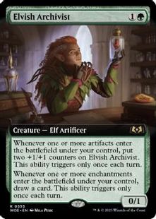 (355)■拡張アート■《エルフの文書管理人/Elvish Archivist》[WOE-BF] 緑R