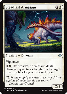 【Foil】《不動のアルマサウルス/Steadfast Armasaur》[XLN] 白U