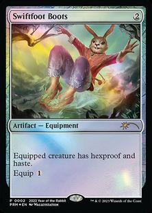 【Foil】《速足のブーツ/Swiftfoot Boots》(卯年プロモ)[流星マーク] 茶