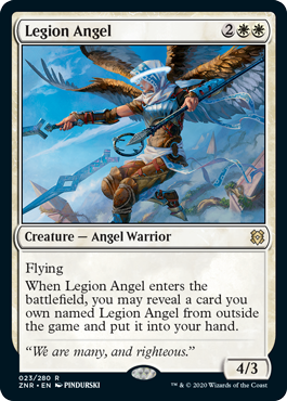 【Foil】■プレリリース■《軍団の天使/Legion Angel》[ZNR-PRE] 白R
