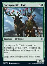 【Foil】(205)《春衣の僧侶/Springmantle Cleric》[ZNR] 緑U