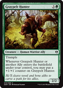 《灰色革の狩人/Graypelt Hunter》[ZvE/DDP] 緑C