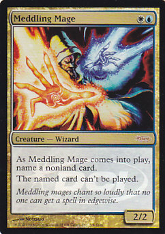 Foil】《翻弄する魔道士/Meddling Mage》(ジャッジ褒賞)[DCIマーク] 金 