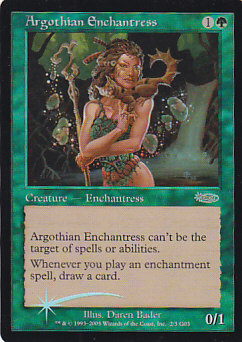 【Foil】《アルゴスの女魔術師/Argothian Enchantress》(ジャッジ褒賞)[DCIマーク] 緑R
