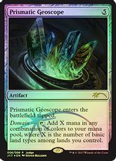 【Foil】《虹色の大地鏡/Prismatic Geoscope》 (ジャッジ褒賞)[流星マーク] 茶R