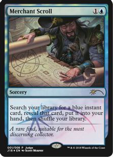 【Foil】《商人の巻物/Merchant Scroll》 (ジャッジ褒賞)[流星マーク] 青
