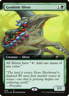 Foil】(648)□拡張アート□《宝革スリヴァー/Gemhide Sliver》[SLD] 緑 