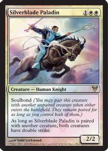 【Foil】《銀刃の聖騎士/Silverblade Paladin》(BOXプロモ)[AVR-P] 白
