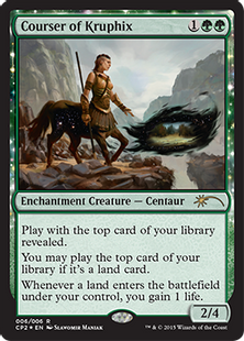 【Foil】《クルフィックスの狩猟者/Courser of Kruphix》(対戦キット)[流星マーク] 緑