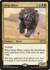 【Foil】《包囲サイ/Siege Rhino》(対戦キット)[流星マーク] 金R