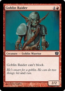 《ゴブリンの略奪者/Goblin Raider》[9ED] 赤C