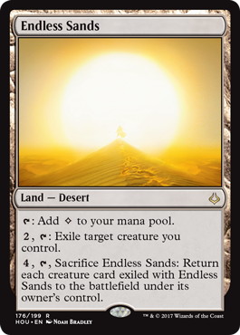 【Foil】■プレリリース■《終わりなき砂漠/Endless Sands》[HOU-PRE] 土地R
