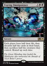 【Foil】■プレリリース■《消耗した全能/Fraying Omnipotence》[M19-PRE] 黒R