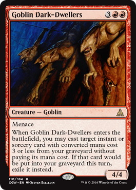 【Foil】■プレリリース■《ゴブリンの闇住まい/Goblin Dark-Dwellers》[OGW-PRE] 赤R