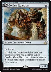 【Foil】■プレリリース■《黄金の守護者/Golden Guardian》/《黄金炉の駐屯所/Gold-Forge Garrison》[RIX-PRE] 茶R