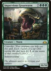 【Foil】《動じない大ワーム/Impervious Greatwurm》(BOXプロモ)[GRN-P] 緑R