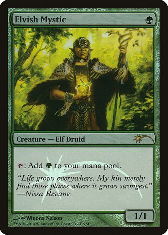 【Foil】《エルフの神秘家/Elvish Mystic》(FNM)[流星マーク] 緑C