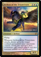 【Foil】《三巨頭の執政官/Archon of the Triumvirate》(プレリリース)[RTR-P] 金R