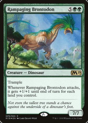 【Foil】《Rampaging Brontodon》(GP5/005)[M19-P] 緑R