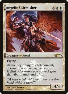 【Foil】《天使の散兵/Angelic Skirmisher》(リセールプロモ)[流星マーク] 白