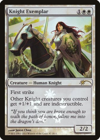 【Foil】《模範の騎士/Knight Exemplar》(リセールプロモ)[流星マーク] 白R