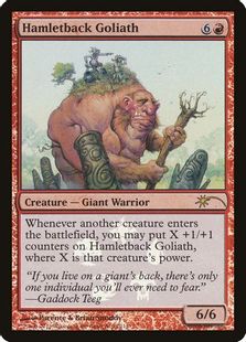 【Foil】《村背負いの大巨人/Hamletback Goliath》(リセールプロモ)[流星マーク] 赤