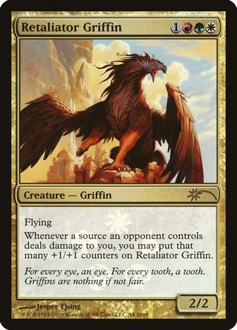 【Foil】《報復するグリフィン/Retaliator Griffin》(リセールプロモ)[流星マーク] 金R