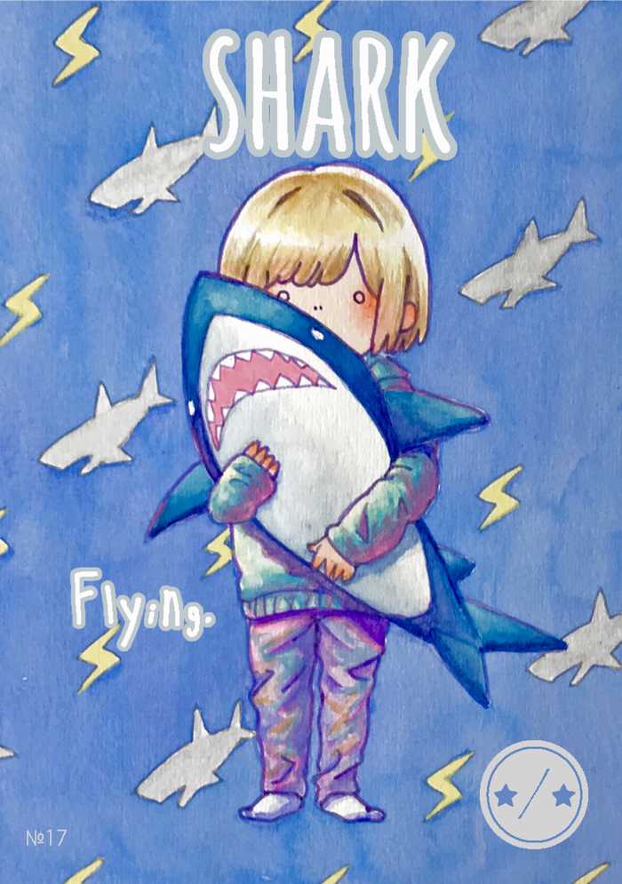 【でんちゃん☆オリジナルトークン】＃17サメ「空飛ぶサメ」