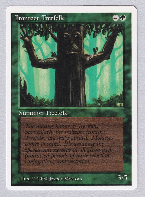 《鉄の根の樹人族/Ironroot Treefolk》[Summer Magic] 緑C