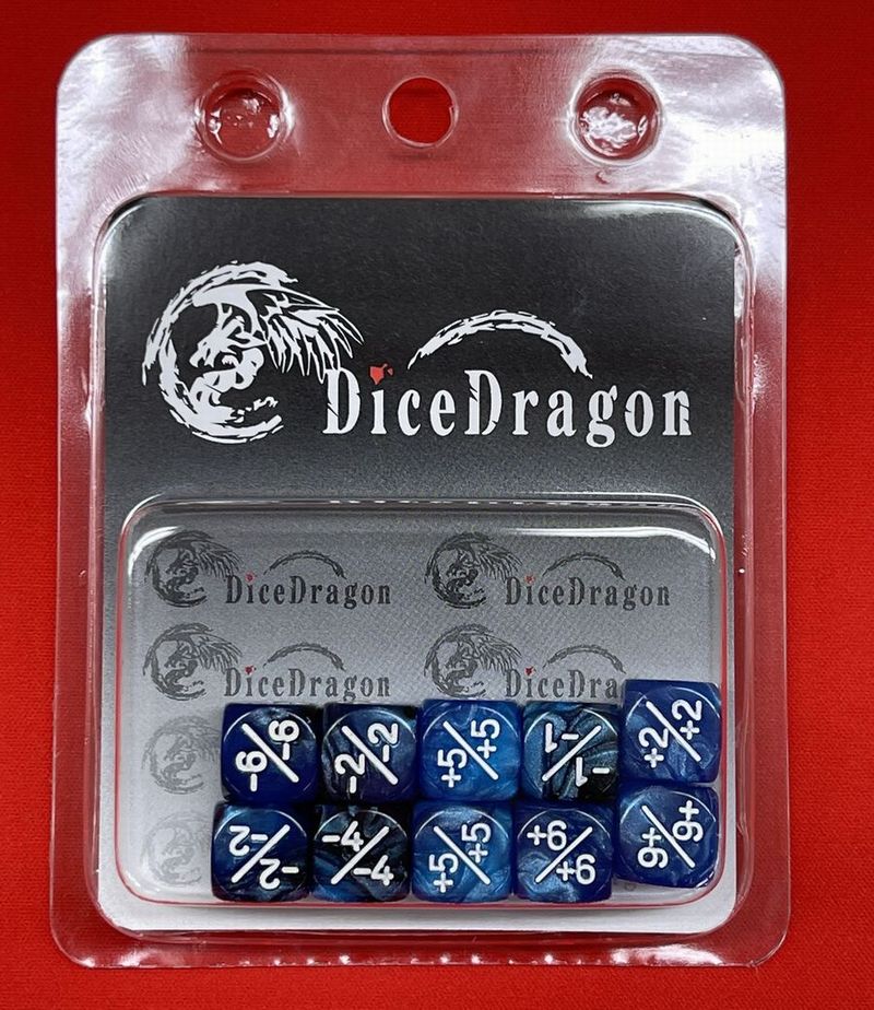 【Dice Dragon】 D6 Dice 12 mm Positive & Negative - Blue (10):ODD900003