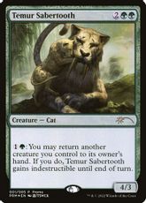 【Foil】《ティムールの剣歯虎/Temur Sabertooth》(マジックリーグ)[流星マーク] 緑R