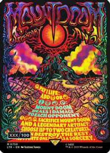 MTG　滅びの山/Mount Doom　ボーダーレス　Foil ダブルレインボウ・Foil】(750)□ボーダーレス□《滅びの山