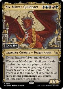 【ダブルレインボウ・Foil】(319)■ショーケース■《ギルドパクト、ニヴ＝ミゼット/Niv-Mizzet,  Guildpact》(シリアル入り)[MKM-BF] 金R